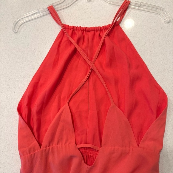 Lovers + Friends Coral Pink Maxi Dress! NWT! Slits and cross back style! - Picture 4 of 11